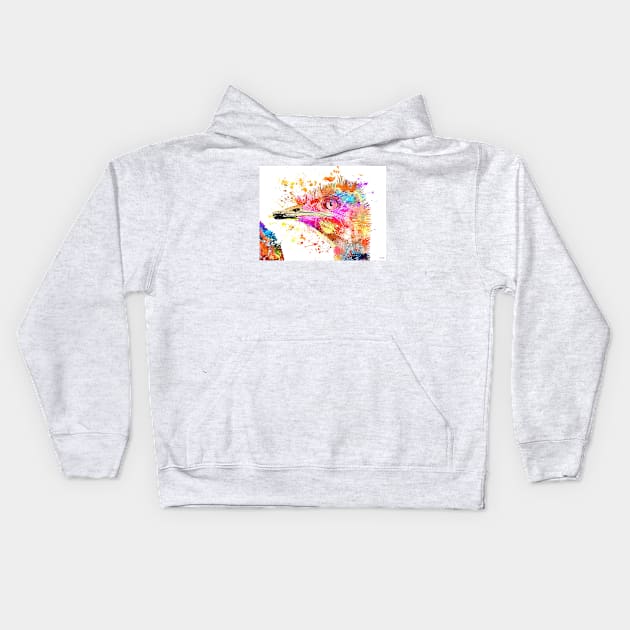 Colorful Ostrich Kids Hoodie by danieljanda